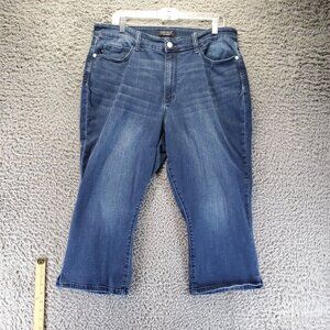 Judy Blue Jeans Womens Size 18W Blue Skinny Fit Capri Stretch Denim Mid-Rise